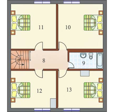 Планировка каркасного дома с мансардой Шале XL