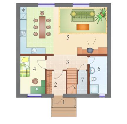 Планировка двухэтажного каркасного дома Тетрис M