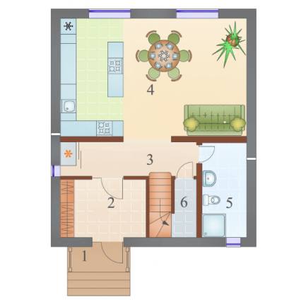 Планировка двухэтажного каркасного дома Тетрис S