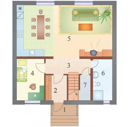 Планировка двухэтажного каркасного дома Вилла M